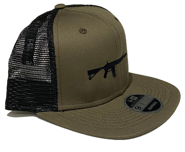 New Era Mesh Snapback Olive - Black