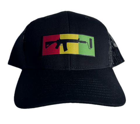 Black Mesh Trucker - Rasta
