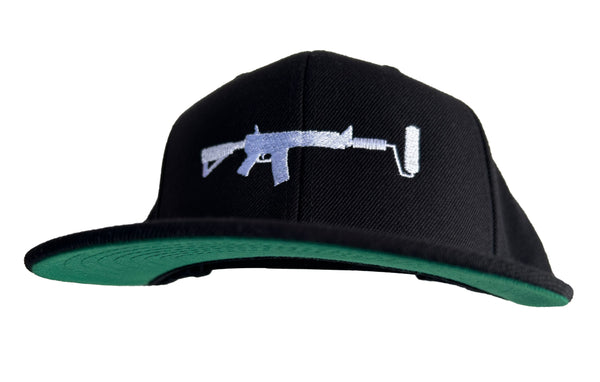 Black Snapback - White