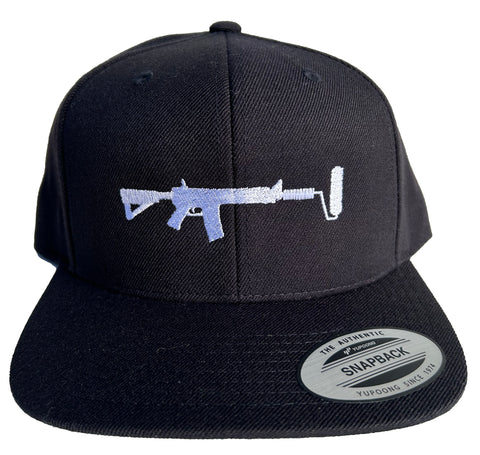 Black Snapback - White