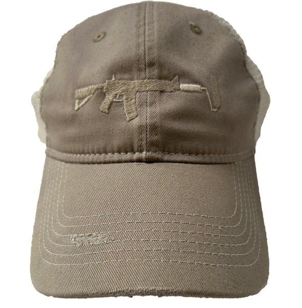 Distressed Mesh Hat - Tan