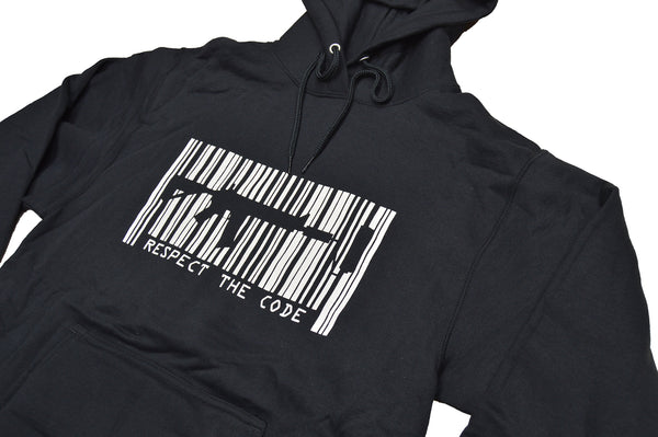 Respect The Code Pullover Hoodie Black - White